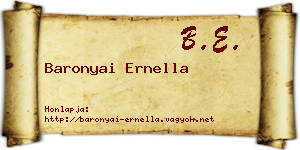 Baronyai Ernella névjegykártya